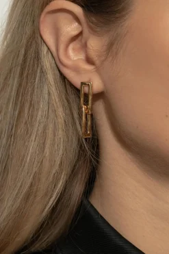 JIL SANDER GOLD Brass earrings