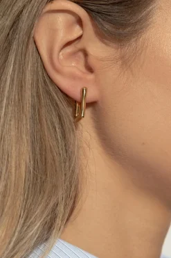 JIL SANDER GOLD Brass earrings