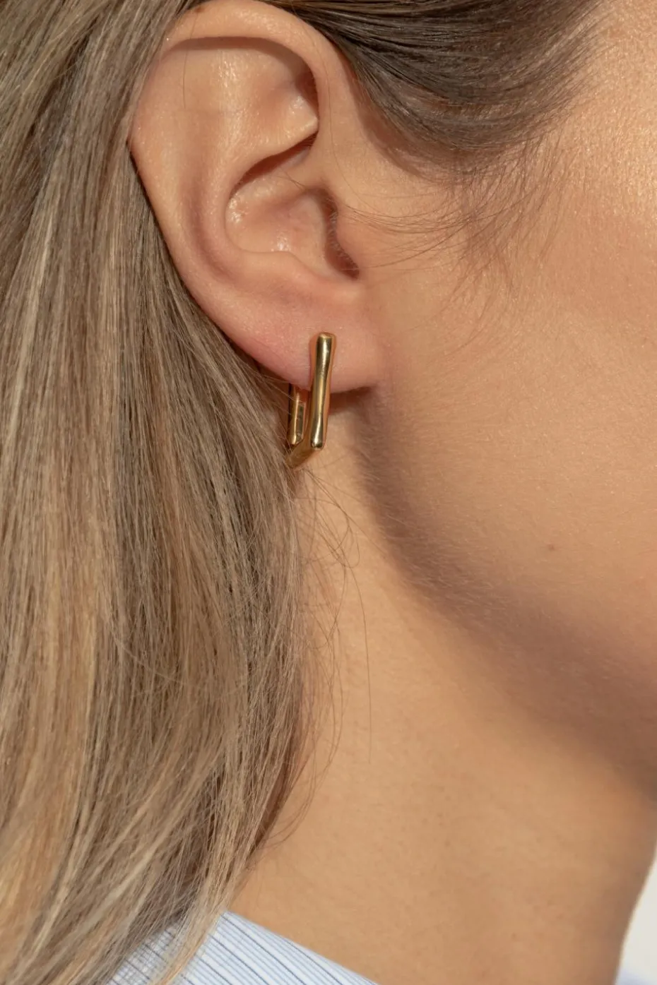 JIL SANDER GOLD Brass earrings