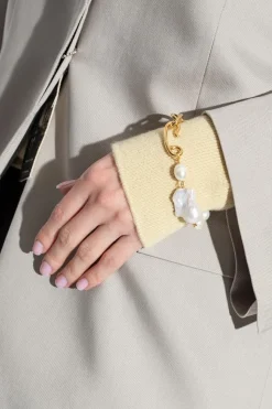 JIL SANDER GOLD Pearl-embellished bracelet