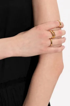 JIL SANDER GOLD Set of four rings