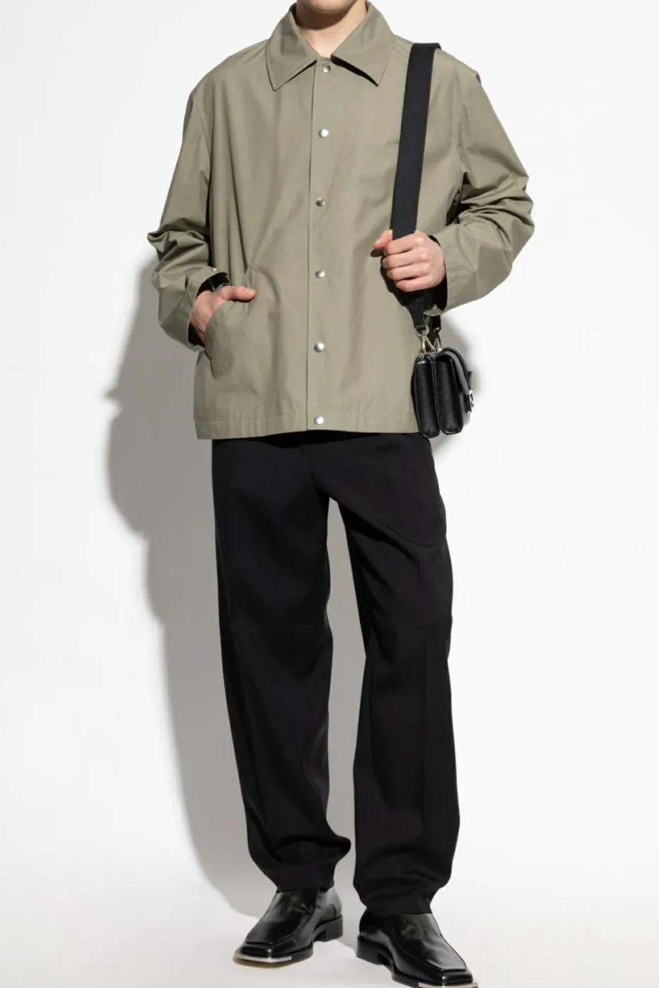 JIL SANDER GREEN Jacket with collar