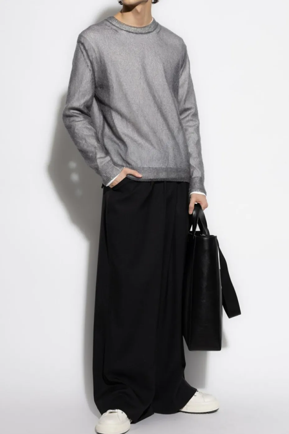 JIL SANDER GREY Double-layer top