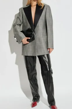 JIL SANDER GREY Jacket with silk trim