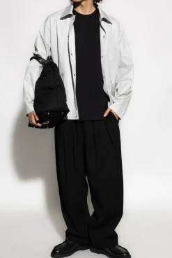 JIL SANDER GREY Jacket with logo