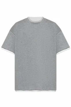 JIL SANDER GREY Printed T-shirt