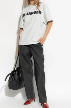 JIL SANDER GREY T-shirt with logo