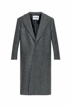JIL SANDER GREY Wool coat