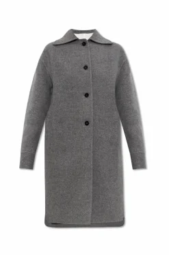 JIL SANDER GREY Wool coat