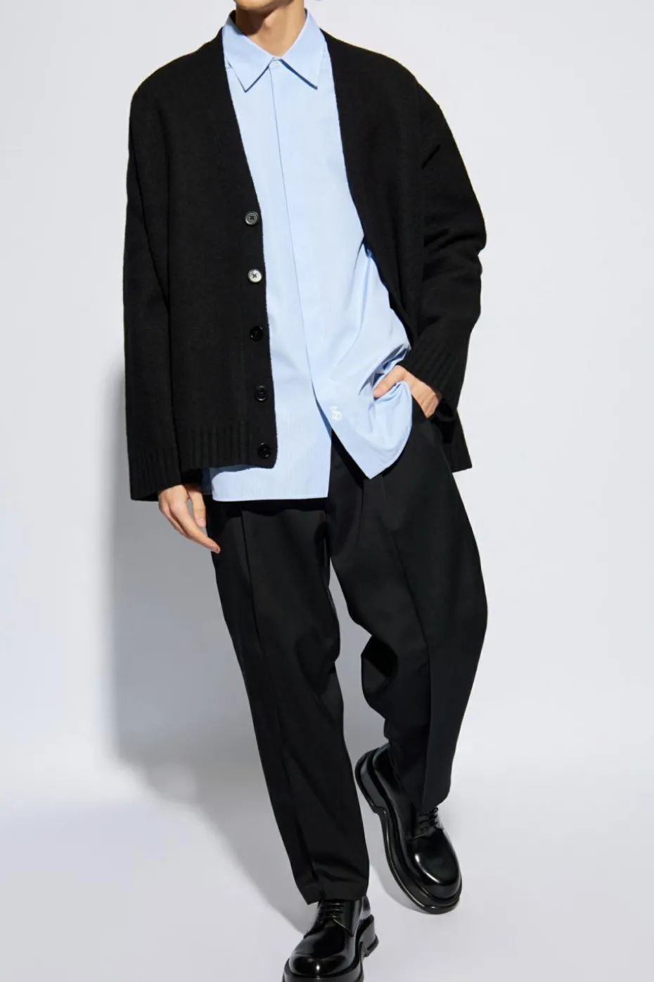 JIL SANDER light blue Striped pattern shirt