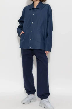 JIL SANDER NAVY BLUE Jacket with collar