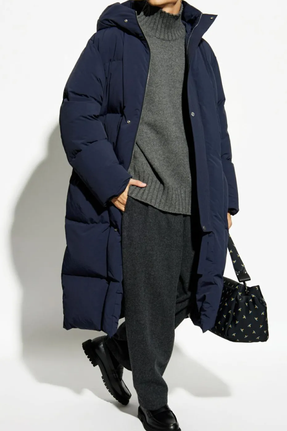 JIL SANDER+ NAVY BLUE Long down jacket