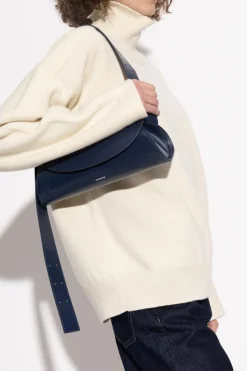 JIL SANDER NAVY BLUE Shoulder bag "Cannolo"