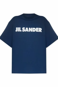 JIL SANDER NAVY BLUE T-shirt with logo