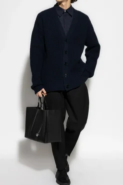 JIL SANDER NAVY BLUE Wool cardigan