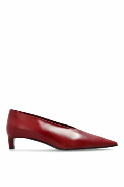 JIL SANDER RED Leather heeled shoes