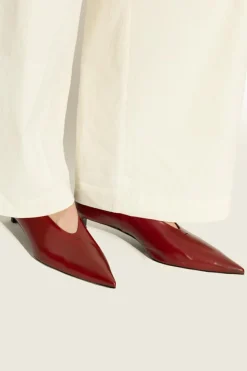 JIL SANDER RED Leather heeled shoes