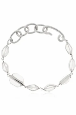 JIL SANDER SILVER Bracelet with applications