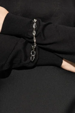 JIL SANDER SILVER Bracelet with applications