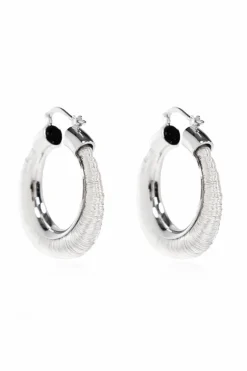 JIL SANDER SILVER Brass earrings