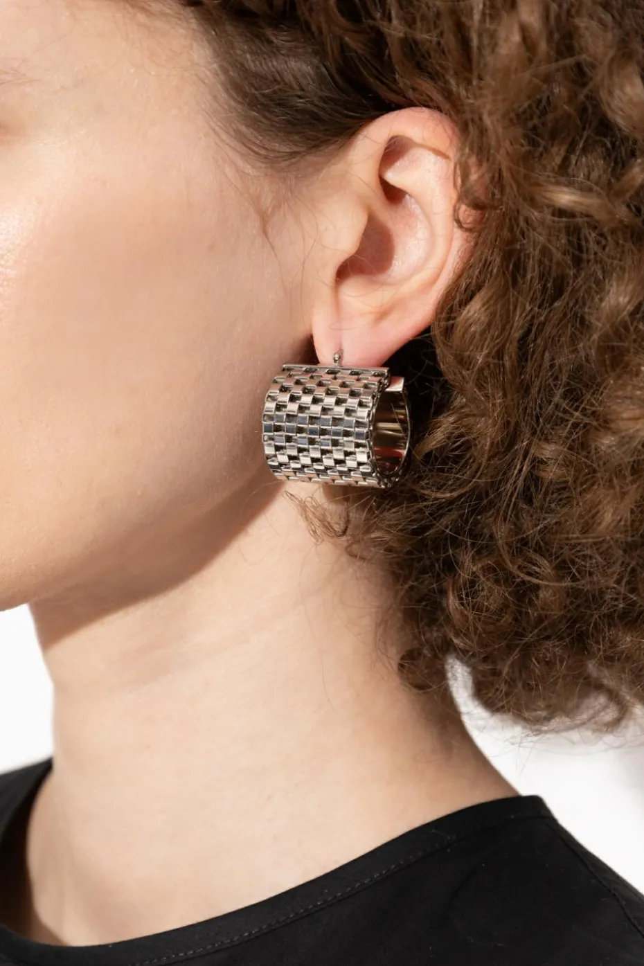 JIL SANDER SILVER Brass earrings