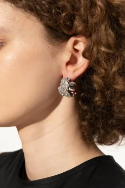 JIL SANDER SILVER Brass earrings