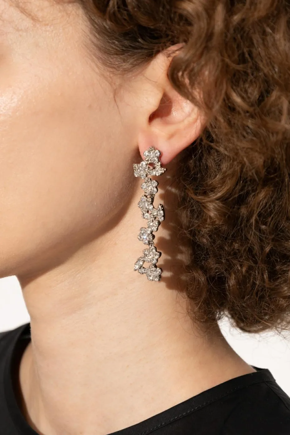 JIL SANDER SILVER Brass earrings