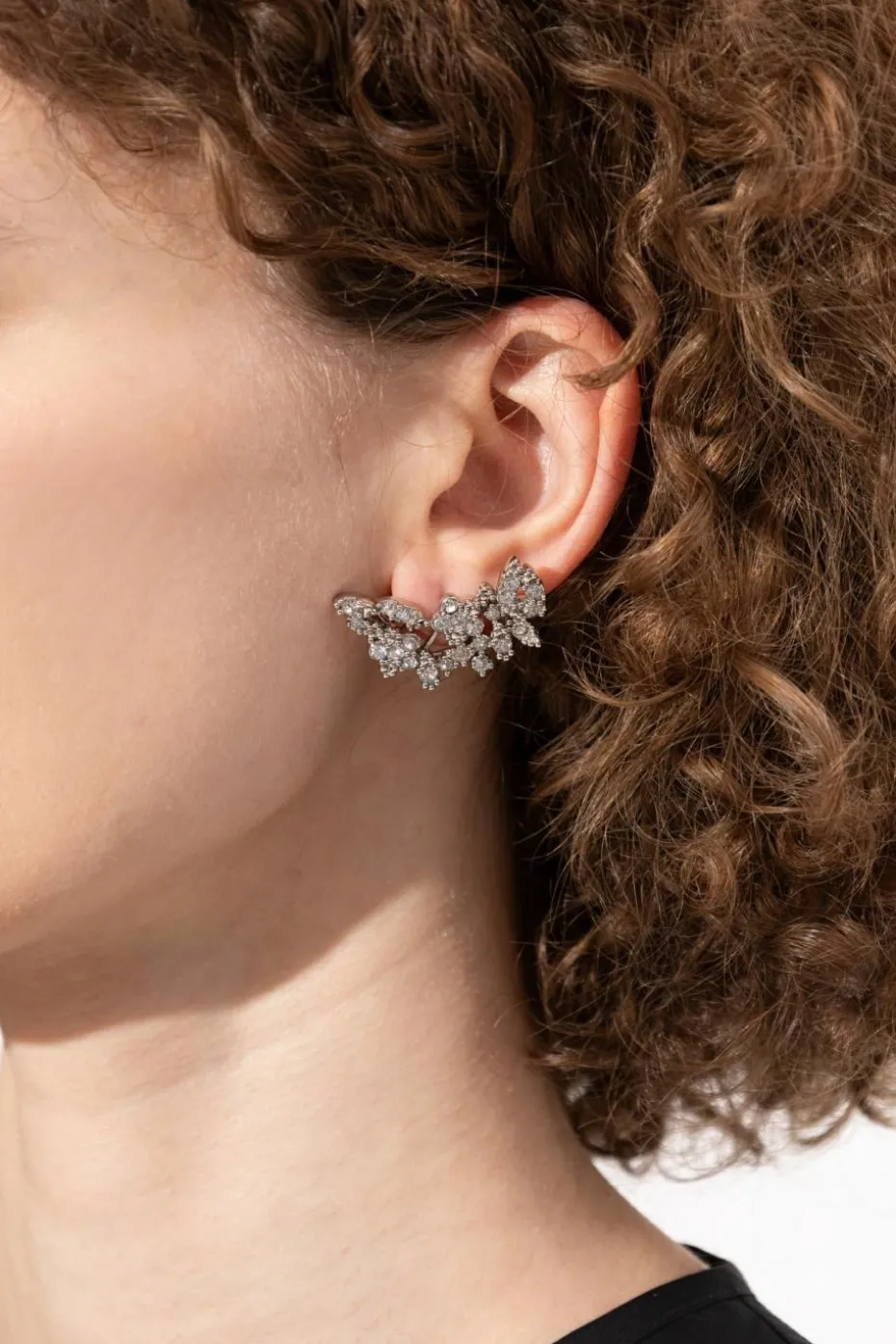 JIL SANDER SILVER Brass earrings