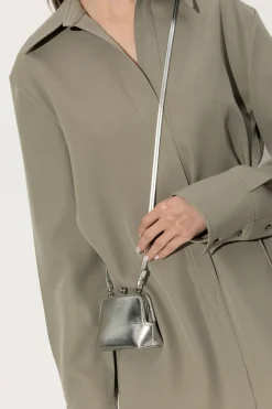 JIL SANDER SILVER ‘Goji Micro’ shoulder bag