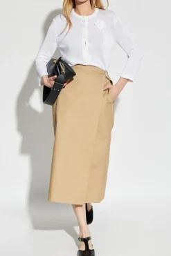 JIL SANDER WHITE Cardigan with floral motif