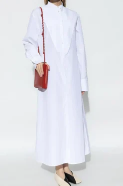 JIL SANDER WHITE Cotton dress
