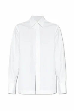 JIL SANDER WHITE Cotton shirt with concealed placket