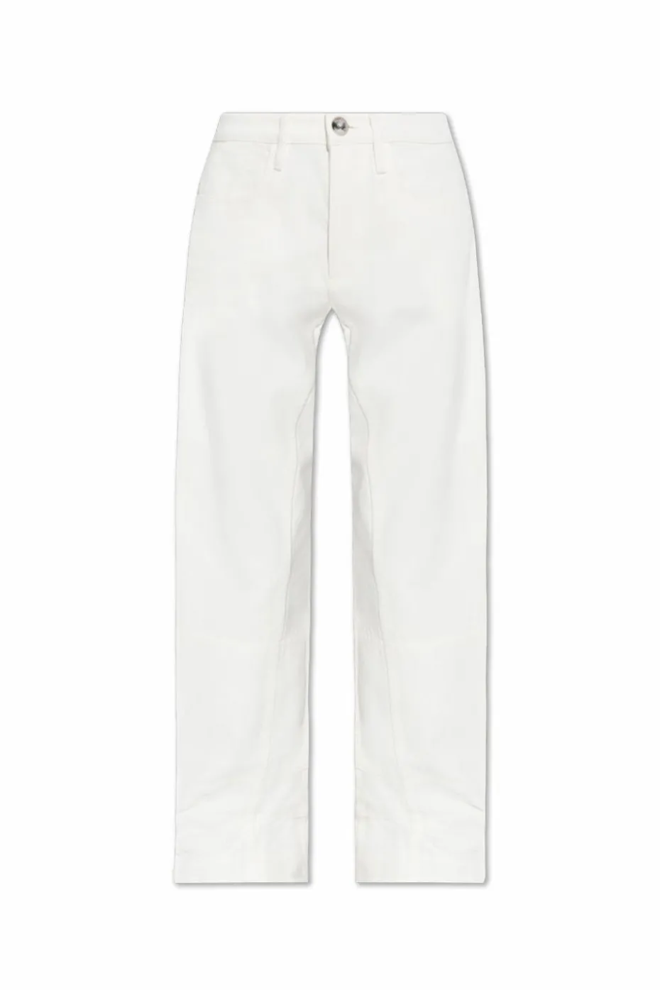 JIL SANDER WHITE Jeans with decorative finish