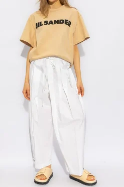 JIL SANDER WHITE Oversize trousers