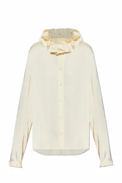JIL SANDER YELLOW Shirt with ruffle