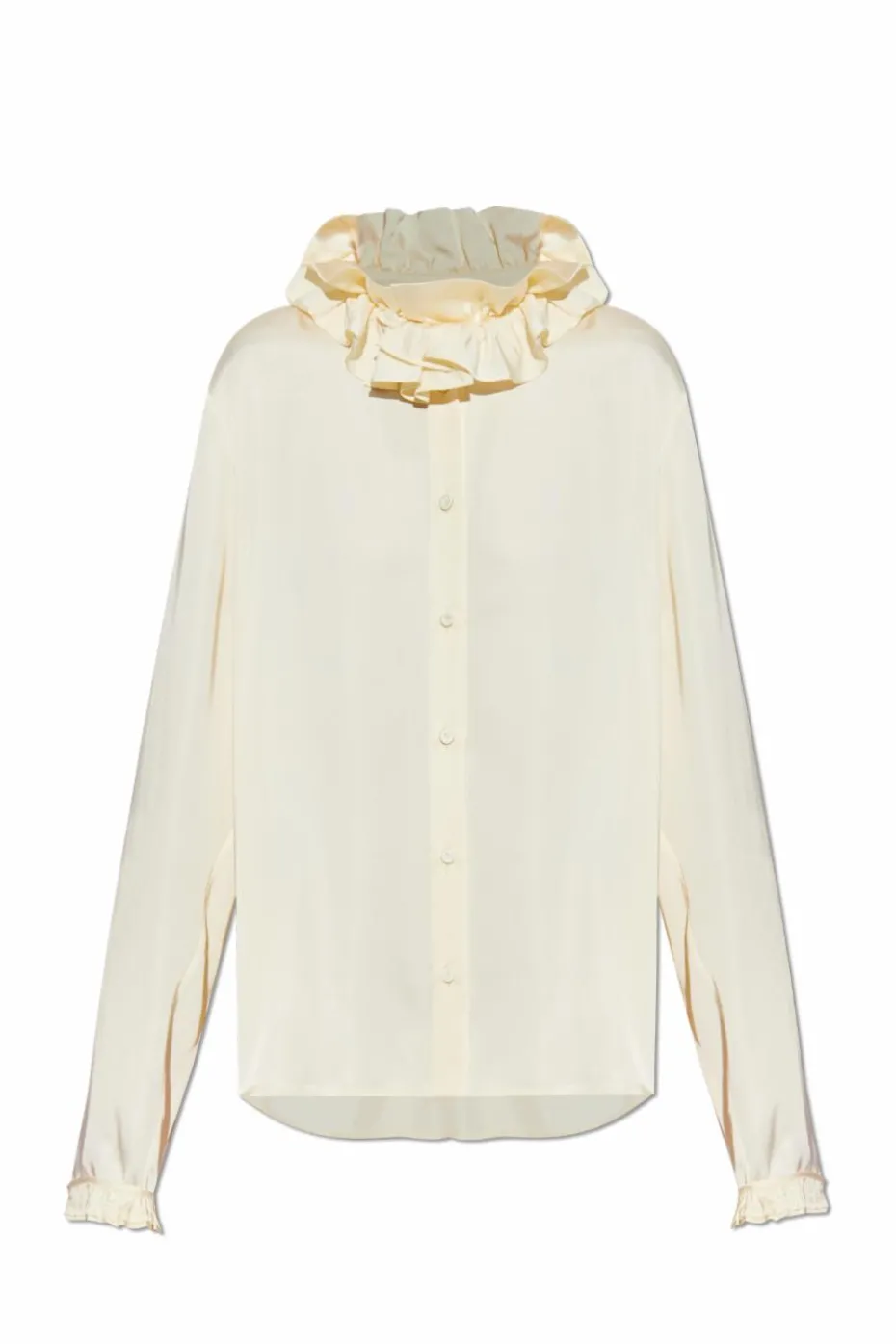 JIL SANDER YELLOW Shirt with ruffle