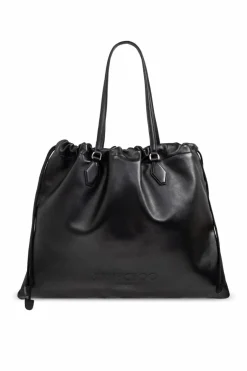 Jimmy Choo BLACK "Drawstring Large" shopper bag