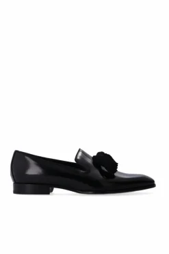 Jimmy Choo BLACK ‘Foxley’ leather moccasins