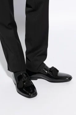 Jimmy Choo BLACK ‘Foxley’ leather moccasins