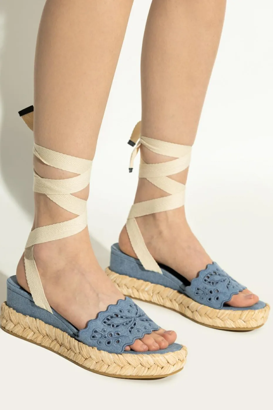 Jimmy Choo BLUE "Arlee" wedge sandals