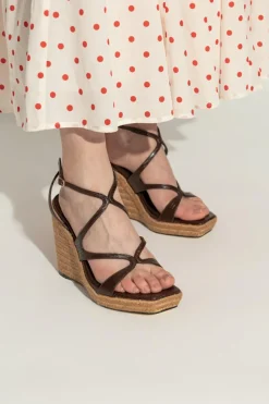 Jimmy Choo BROWN Ayla wedge sandals