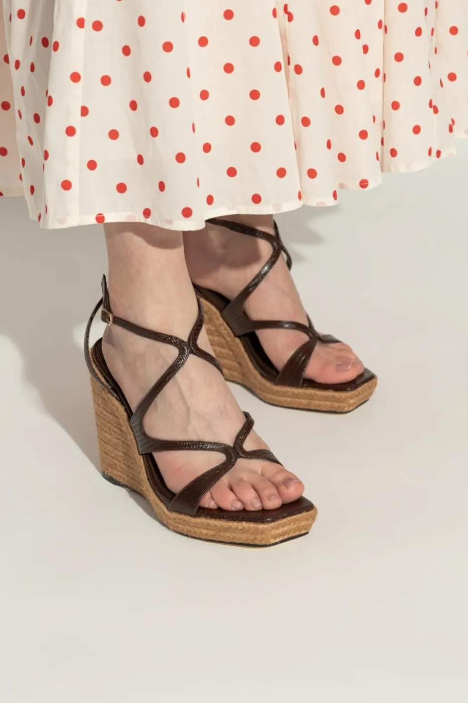 Jimmy Choo BROWN Ayla wedge sandals