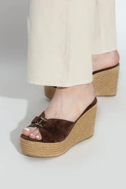 Jimmy Choo BROWN Wedge sandals "Leda"