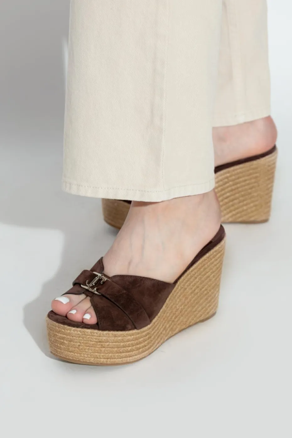 Jimmy Choo BROWN Wedge sandals "Leda"