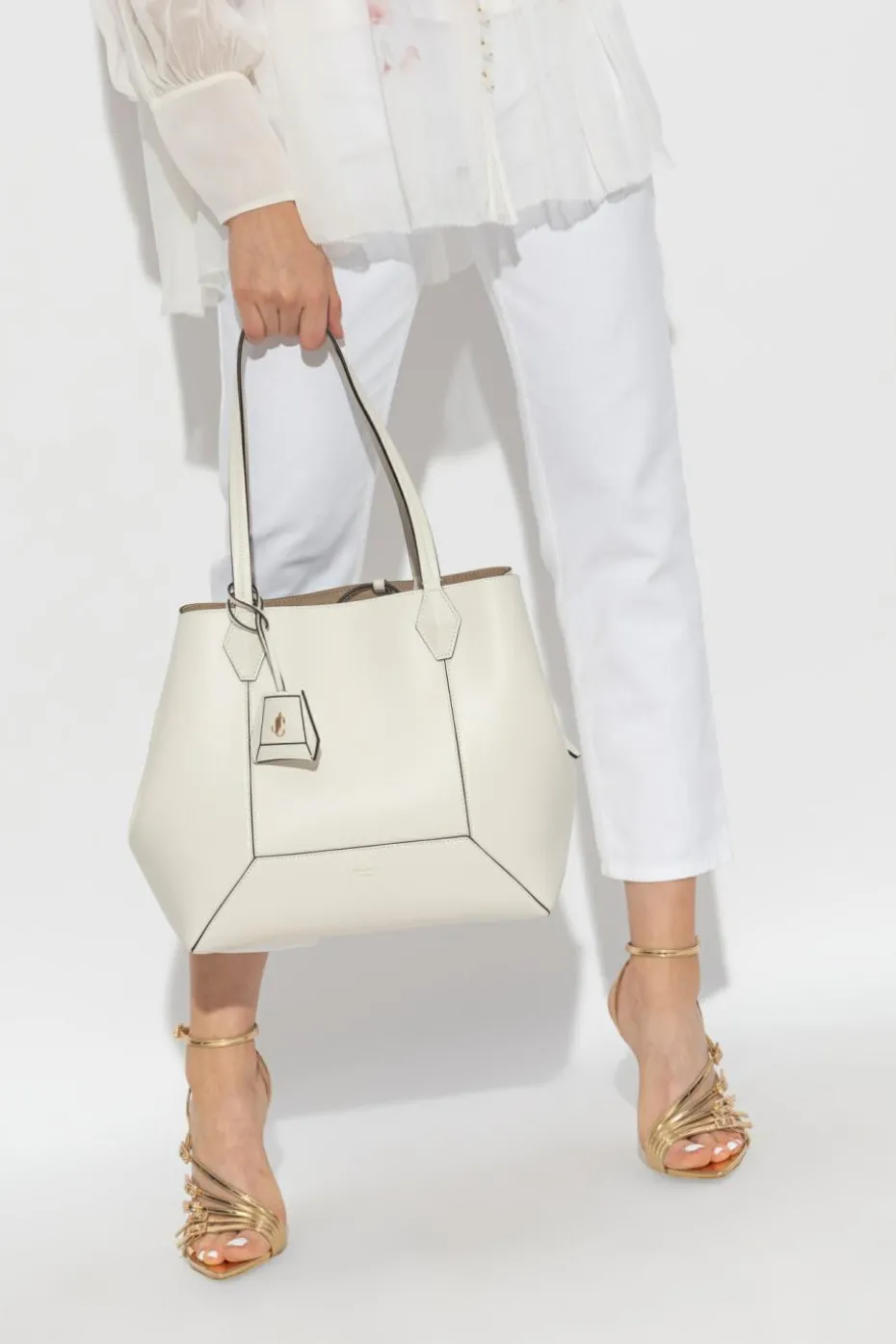 Jimmy Choo cream 'Diamond Medium' shopper bag