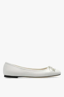 Jimmy Choo cream āElmeā leather ballet flats