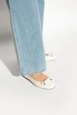 Jimmy Choo cream ‘Elme’ leather ballet flats