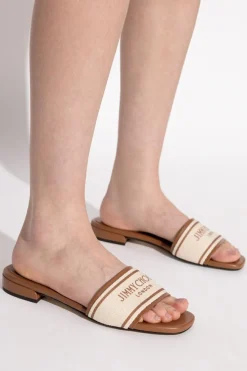 Jimmy Choo cream "Joa" slides