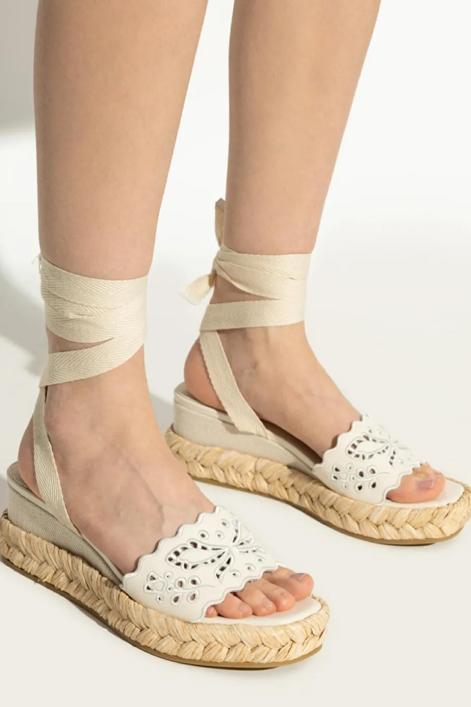 Jimmy Choo cream Wedge sandals 'Arlee'