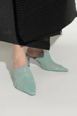 Jimmy Choo light blue Lotta heeled mules